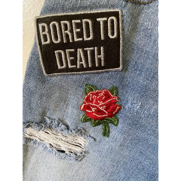 Pacsun High Rise Distressed Patch Work Girlfriend Jeans 29 - Picture 7 of 12